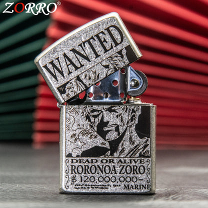 ZORRO Zoro Ancient Silver Pirate King Zoro Kerosene Lighter