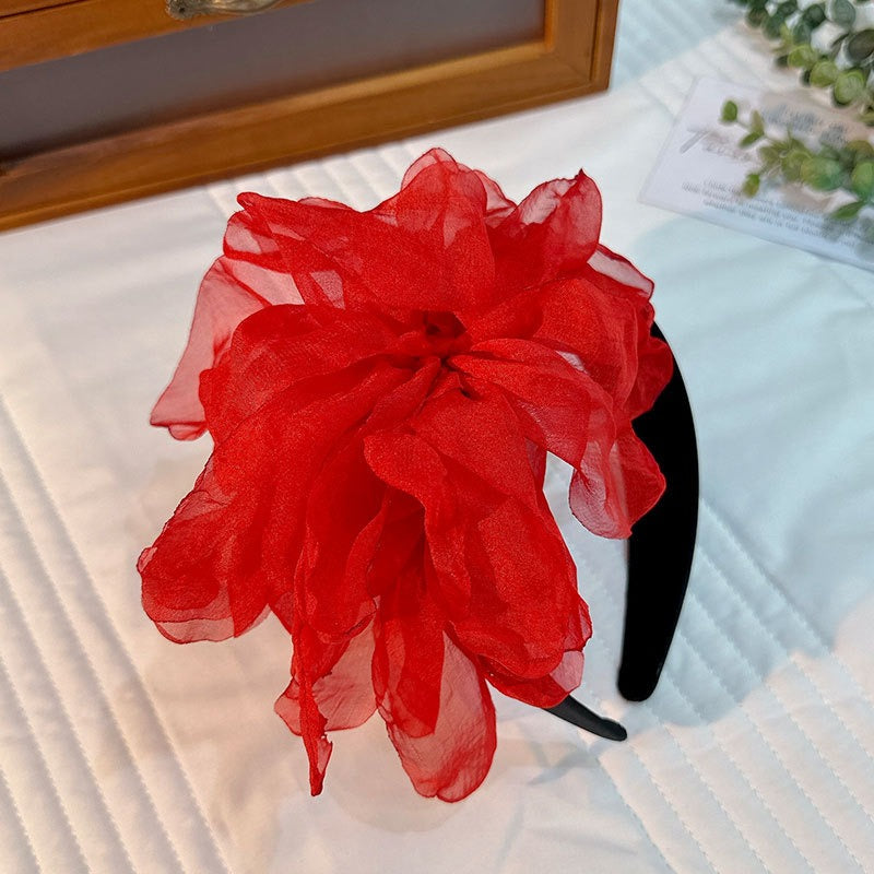 Handmade European and American headbands with versatile fabric flower hair accessories