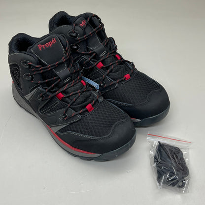 PROPET Veymont Grip Hiking Boot Waterproof Men's Sz 10 X(3E) Black/Red MOA022S
