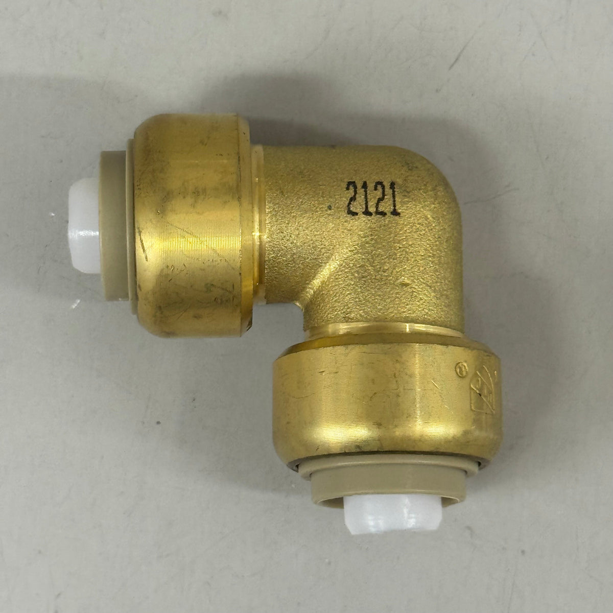 JONES STEPHENS Plumbite 90 Elbow Push On  1/2"x1/2" Brass C77425LF