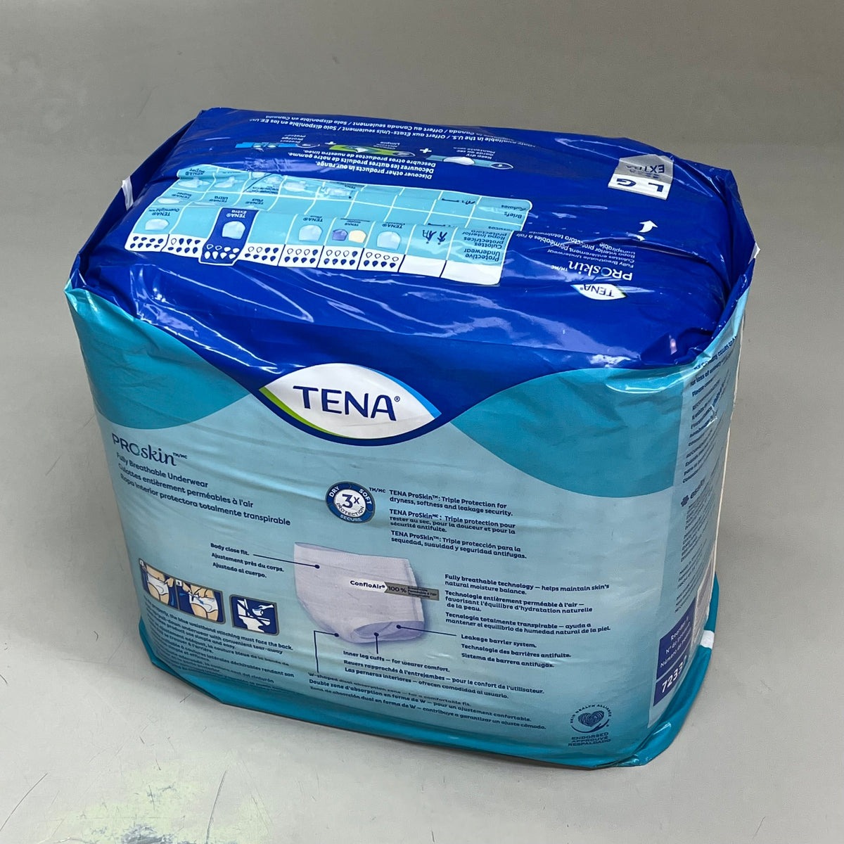 TENA (2 PACK) Proskin Fully Breathable Adult Diaper Unisex Sz L White 37959-10