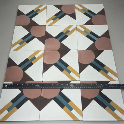 LILI Valentina Cement Tile (12 Pack) Sz 8”x8”x12” Various Colors