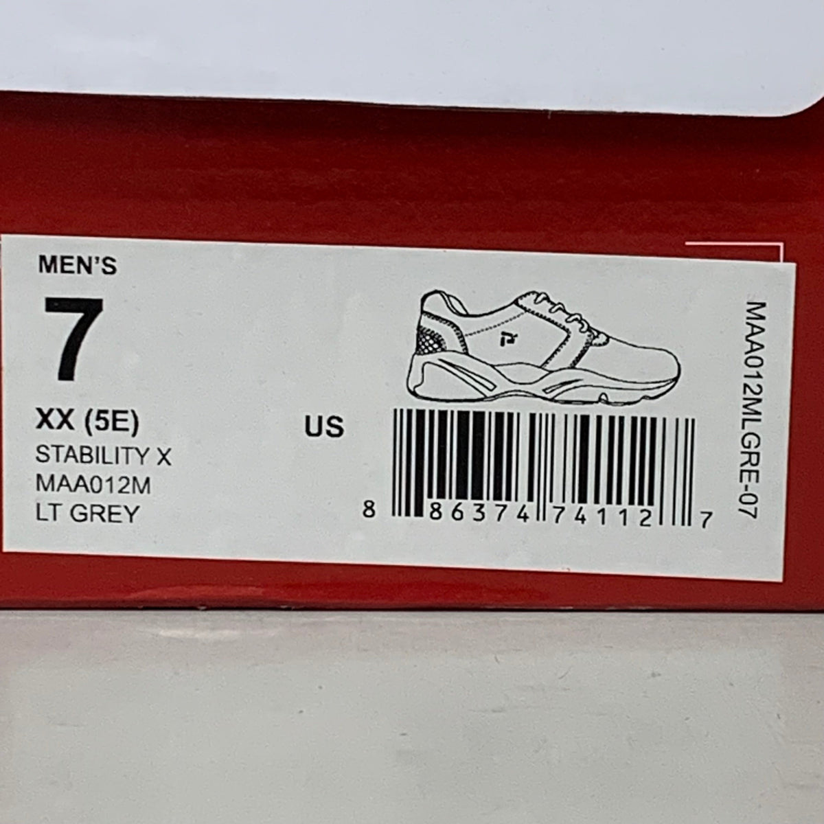 PROPET Stability X Sneaker Shoes XX(5E) Men's SZ 7 LT Grey MAA012MLGRE-07