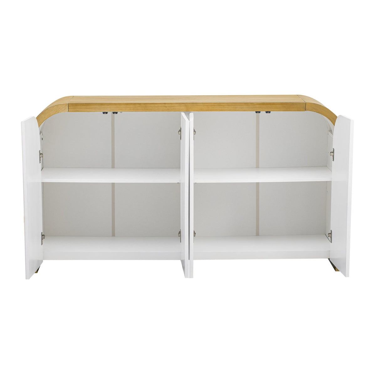U-STYLE four door curved corner design wavy door panel cabinet with adjustable shelves