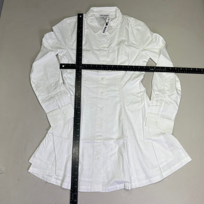 STEVE MADDEN Fit & Flare Shirt Dress Long Sleeve Button Cuff Women's Sz M Cloud