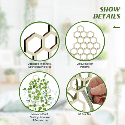 Garden Plant Trellis, Home Wooden Geometric Molding Decorative Support Flower Arrangements Climbing Pergola