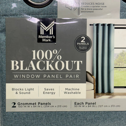MEMBER'S MARK Window Panel Pair 100" W x 84" L, Blue