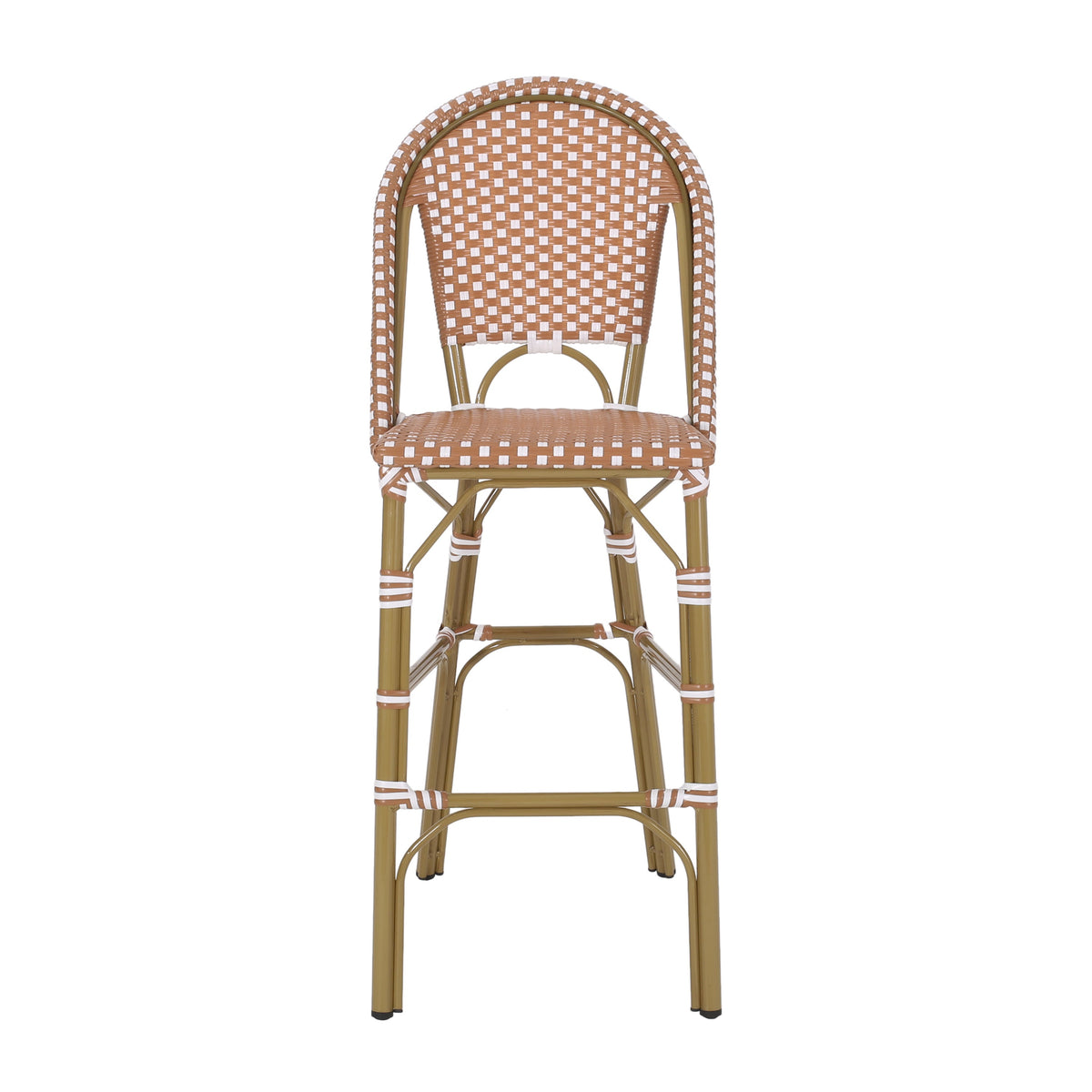 Wicker Bar Stool with Aluminum Frame (Set of 2)