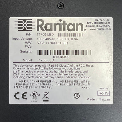 RARITAN Rackmount LCD KVM Console T1700-LED (Used)