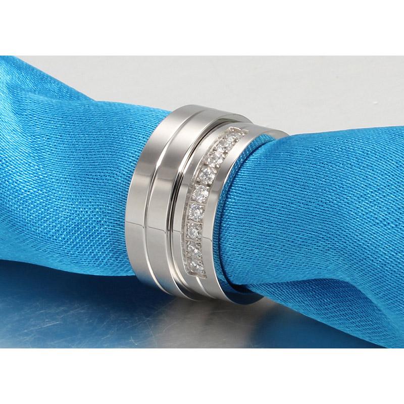 Vnox Lovers CZ Wedding Band Engagement Rings for Couples