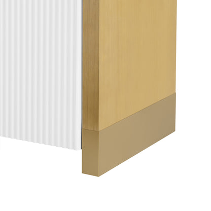 U-STYLE four door curved corner design wavy door panel cabinet with adjustable shelves