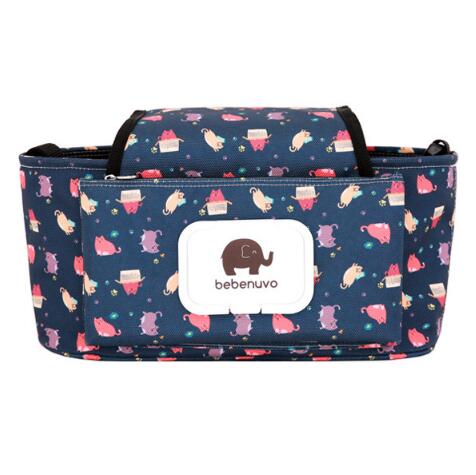 Print Strollers Baby Trolley Bag with Detachable Handbag Multifunctional Baby Stroller Organizer Pram Buggy Cart Hanging Bag XV2