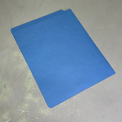 SMEAD (50 PACK) End-Tab Folders W/ Fasteners Straight Cut 2-Ply Blue 25040