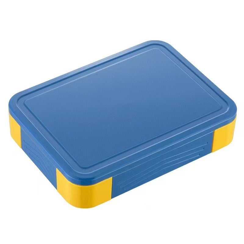 Japanese style simple portable microwaveable double layer partition lunch box