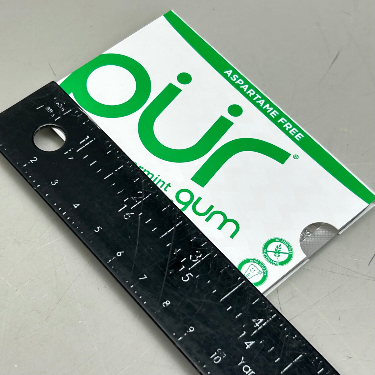 PUR (12 PACK, 9 PCS Each) Sugar Free Spearmint Aspartame Free Chewing Gum