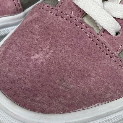 VANS Old Skool Leather & Pig Suede Sherpa Sneakers Womens 5.5 Mens 4.0 Pink Grey