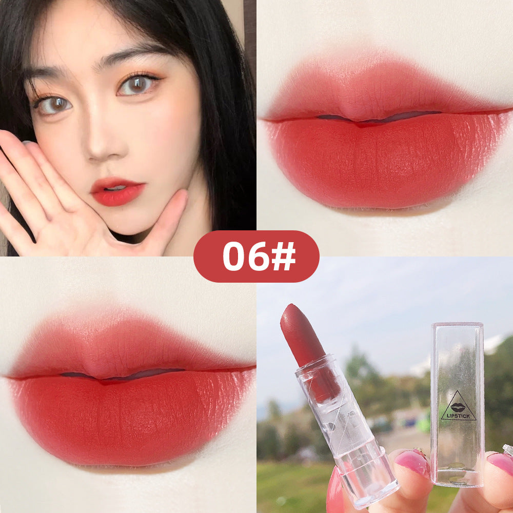 Transparent Shell Lipstick Matte Peach Pink Student Model Plain White Lipstick Sample Lipstick