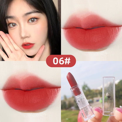 Transparent Shell Lipstick Matte Peach Pink Student Model Plain White Lipstick Sample Lipstick