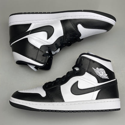 NIKE AIR JORDAN 1 Mid Panda Shoe Women's Sz 8.5 Black / White DV0991-101 (New)