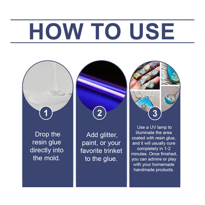 Resin Glue Crystal Drop Glue Diy Handmade Crafts Odorless High Transparent Quick Drying Glue