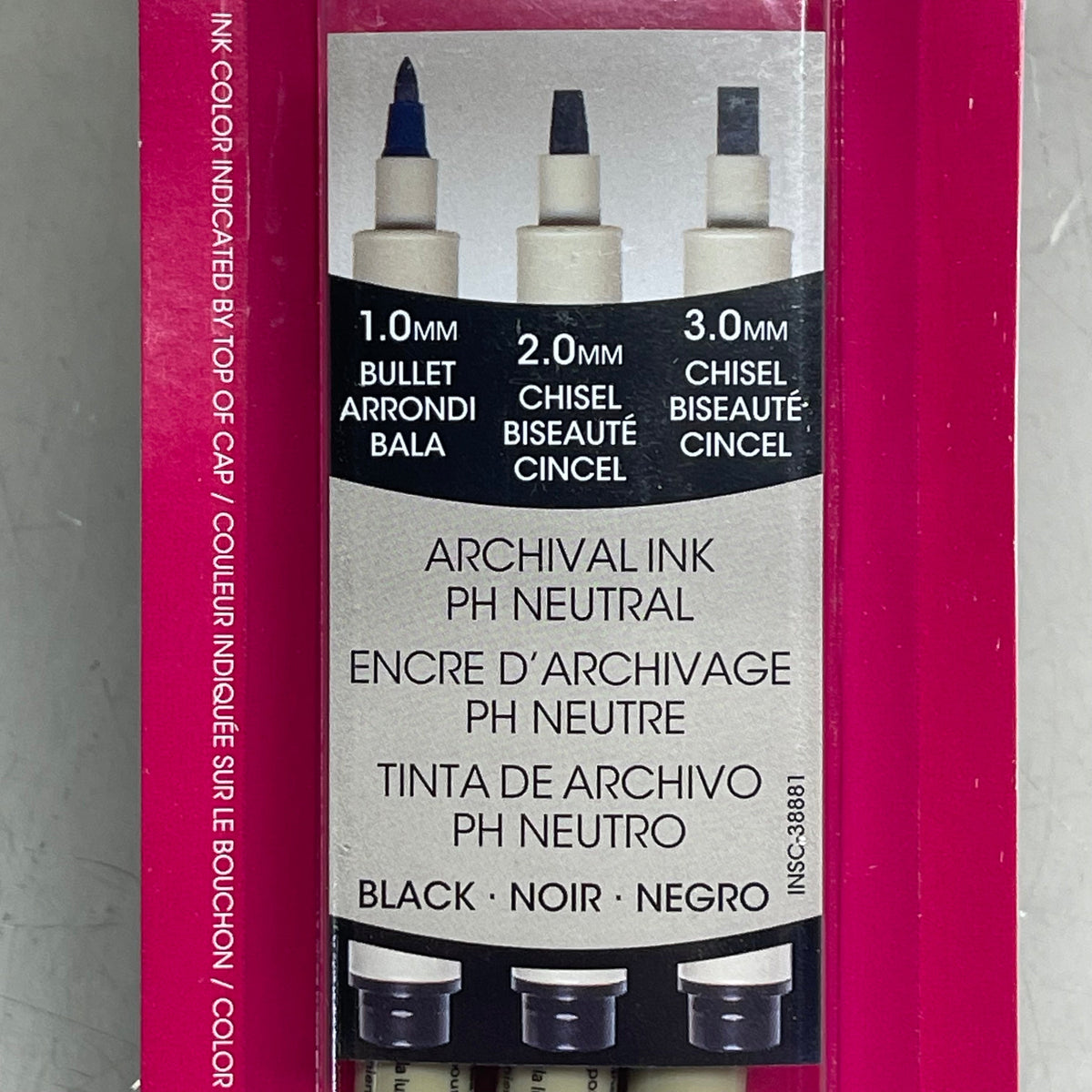 SAKURA (6-PACK) Pigma Graphic Pens, Archival Ink 1mm, 2mm, 3mm Black 38881