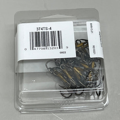EAGLE CLAW (5 PACK) Curved Point 2X Treble Lure Repla Bronze #4 20 pc 374TS-4