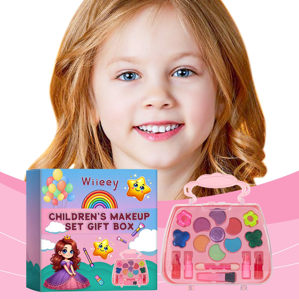 Kids Makeup Set Gift Box Kids Play Fun Girl Makeup Lipstick Eyeshadow Makeup