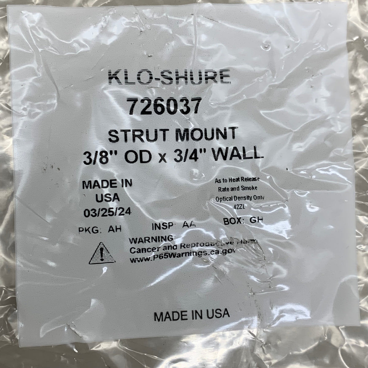 KLO-SHURE (20 Pack) Insulation Strut Mount Clamp 3/8" OD x 3/4" Wall Galv 726037