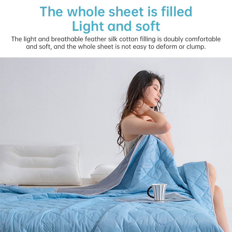 Grade A Cooling Blanket: Soft, breathable, king/queen size, summer lightweight cool comforter.