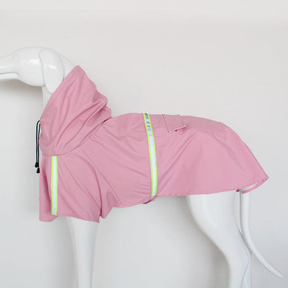 Large Dog Raincoat - Poncho Style Reflective Strip Pet Raincoat Windproof Waterproof Dog Hooded Raincoat