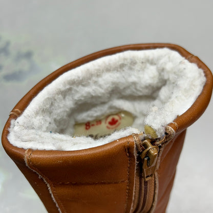 BLONDO Leather Fur Lined Boots Made In Canada Women's Sz 8 Brown (Pre-Owned)