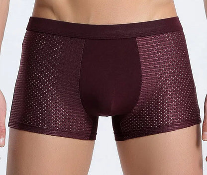 Men's ice silk flat corner pants with breathable mesh thin underwear and men's four corner underwear