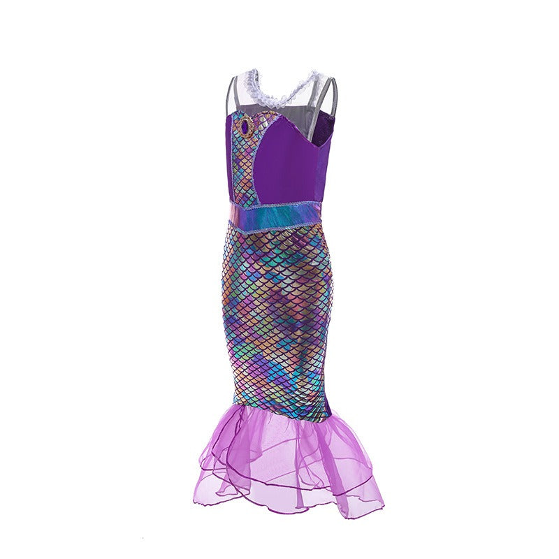 Mermaid Princess Dress Summer Sequin Mermaid Tail Ball Dress