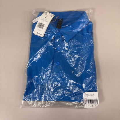 ADIDAS Men's Shapes Jacquard Polo Golf Shirt Sz-L Blue Rush Navy HA1466