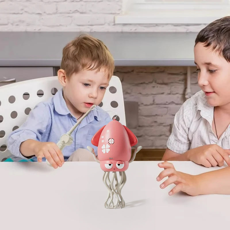Creative Dancing Squid: auto-sense, obstacle-avoid e-pet with music, lights, rechargeable & interactive gift.
