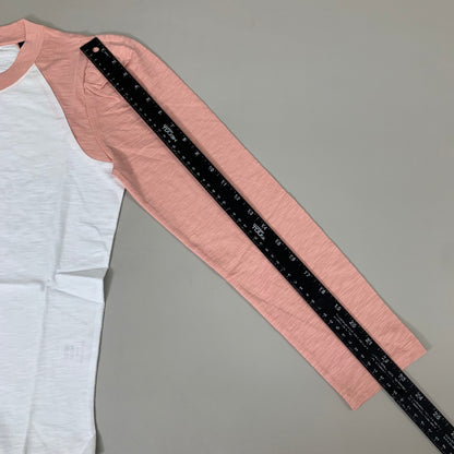 VERONICA BEARD Jeans Women's Mason Baseball Tee Sz-S Rosebloom/White