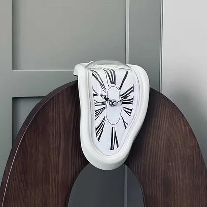 Twisted Corner Clock by Creative Home Decor: A Melting Clock with Roman Numerals, a Retro Time - Warp Wall Clock