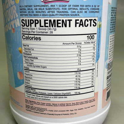 ZA@ AXE & SLEDGE Farm Fed 25G 100%Whey Protein Marshmallow Milk 28 Servings BB 04/26