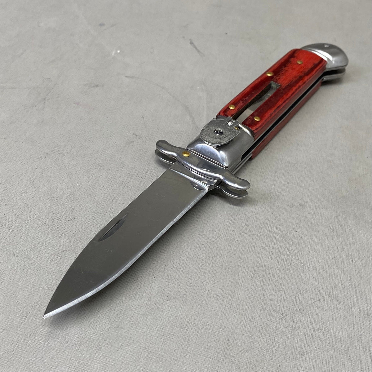 ZA@ ARMED FORCE TACTICAL Handcrafted OTF Pocket Knife 3.5" Blade 8" Overall Length Red ST-10WD