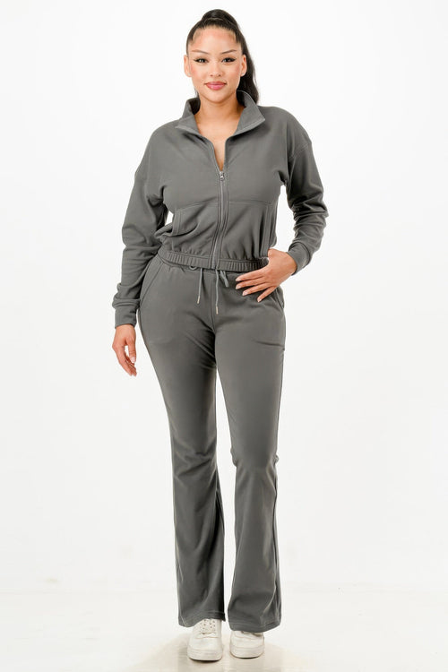 Soft Zipup Track Suit Set