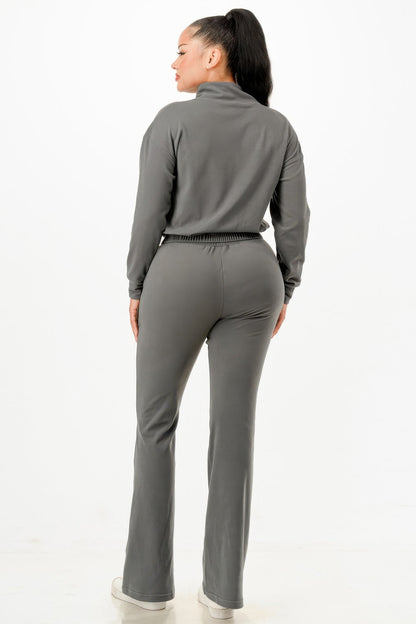 Soft Zipup Track Suit Set