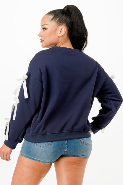 Casual Sweatshirts With Bow
