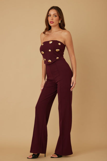 Multi Flat Mirror Stone Jumpsuit