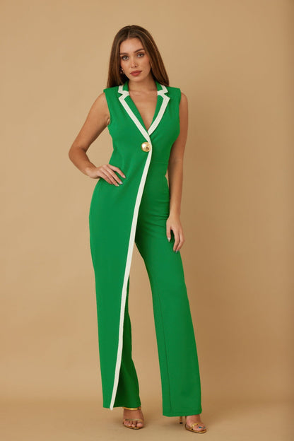 Single Golden Bell Button Jumpsuit