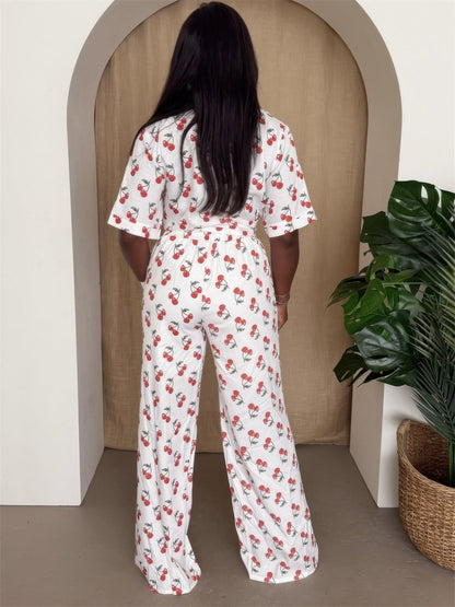Cherry Pop Wide-leg Set
