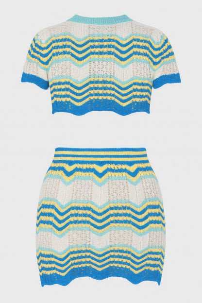 Zig Zag Crochet Two Piece Set