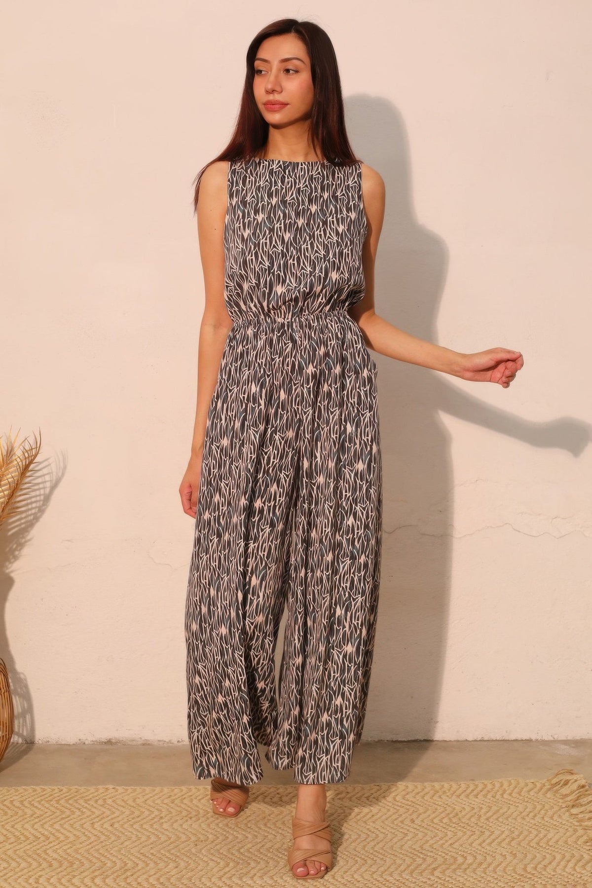 Night Meadow Sleeveless Bubble Jumpsuit