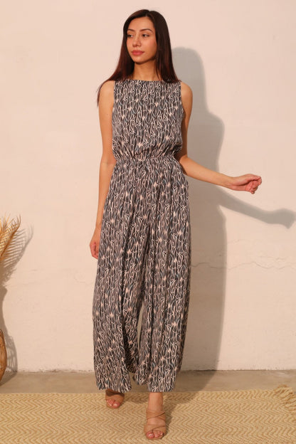 Night Meadow Sleeveless Bubble Jumpsuit