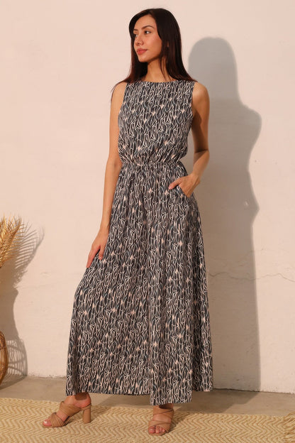Night Meadow Sleeveless Bubble Jumpsuit
