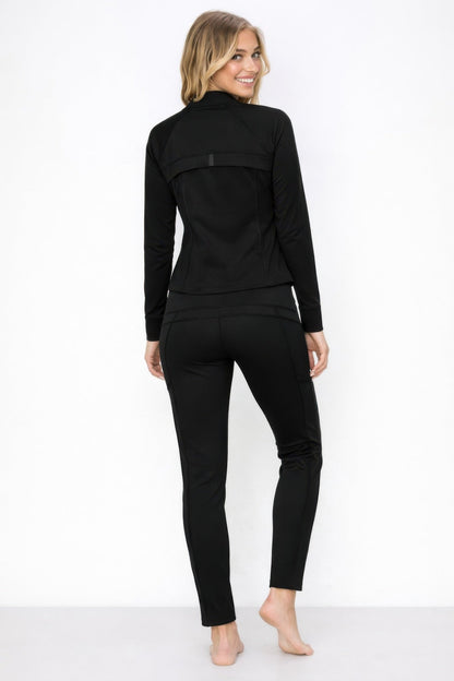 Athletic Workout Lounge Zip Up Jacket And Pant Set